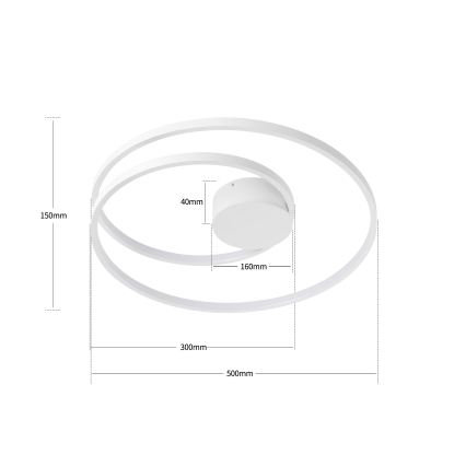 Brilagi - Ściemnialna lampa sufitowa LED TWISTER 48W/230V 3000-6000K Ø 50 cm biała + pilot zdalnego sterowania