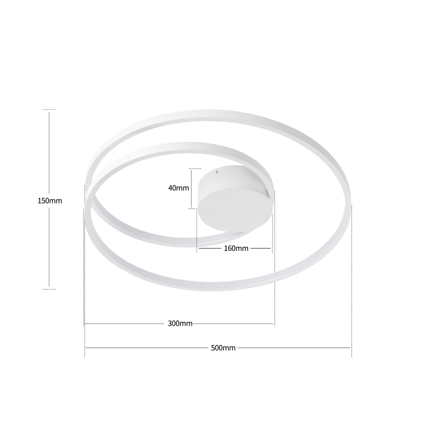 Brilagi - Ściemnialna lampa sufitowa LED TWISTER 48W/230V 3000-6000K Ø 50 cm biała + pilot zdalnego sterowania