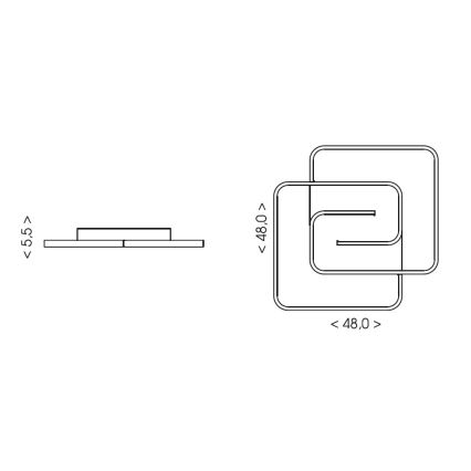Brilagi - LED ściemnialna oprawa sufitowa VELO LED/64W/230V 3000-6500K 48x48 cm + zdalne sterowanie