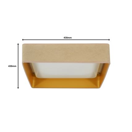Brilagi - Ściemnialna lampa sufitowa LED VELVET SQUARE LED/24W/230V 43x43 cm 3000/4000/6500K + pilot zdalnego sterowania, beżowa