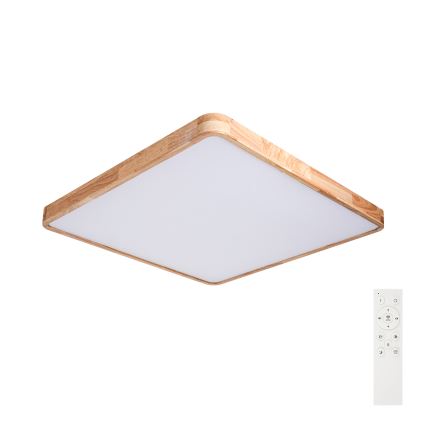 Brilagi - ściemnialna lampa sufitowa WOODLINE SQUARE LED/100W/230V 3000–6000K dąb 80x80 cm + pilot zdalnego sterowania