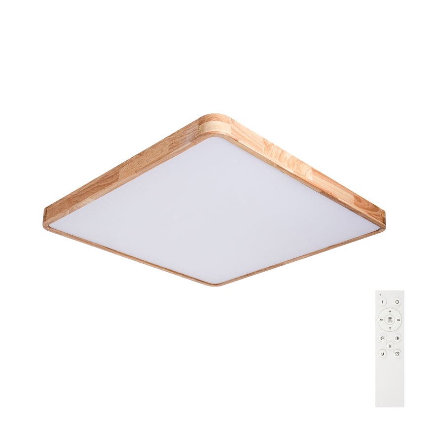 Brilagi - ściemnialna lampa sufitowa WOODLINE SQUARE LED/100W/230V 3000–6000K dąb 80x80 cm + pilot zdalnego sterowania