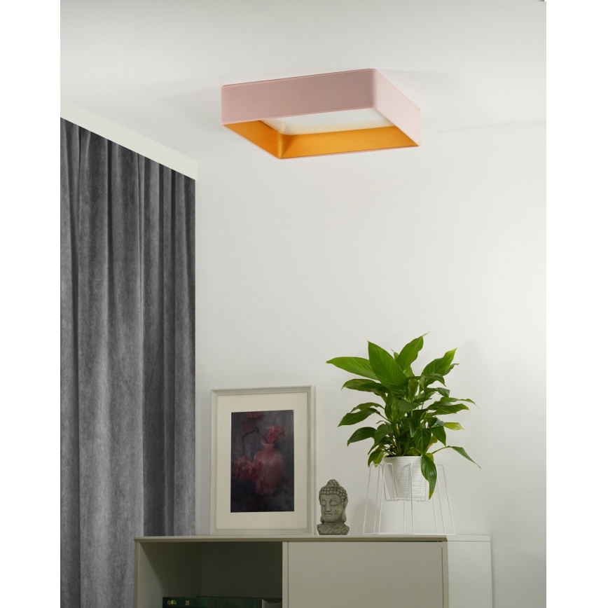 Brilagi - LED ściemnialna lampa sufitowa VELVET SQUARE LED/24W/230V 43x43 cm 3000/4000/6500K + zdalne sterowanie różowa