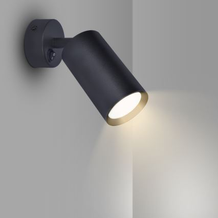 Brilagi - LED RGBW ściemnialny kinkiet punktowy z wyłącznikiem SELE 1xGU10/4,8W/230V 3000K czarny + pilot zdalnego sterowania