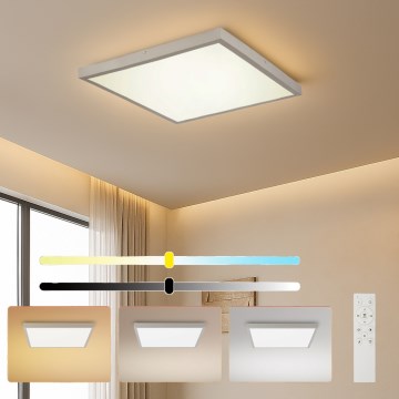 Brilagi - Ściemnialna sufitowa lampa łazienkowa FRAME SMART LED/50W/230V 60x60 cm 3000-6000K IP44 srebrna + pilot zdalnego sterowania