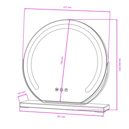 BRILAGI - LED Lustro do makijażu CALIFORNIA z regulacją jasności LED/14W/230V 3000/4000/6500K 41x40 cm białe