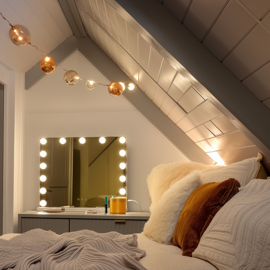 BRILAGI - ściemnialne LED lustro do makijażu HOLLYWOOD LED/15W/230V CCT + USB białe