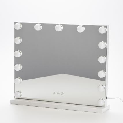 BRILAGI - ściemnialne LED lustro do makijażu HOLLYWOOD LED/15W/230V CCT + USB białe
