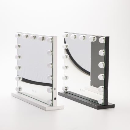 BRILAGI - ściemnialne LED lustro do makijażu HOLLYWOOD LED/15W/230V CCT + USB białe