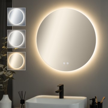 Brilagi - Ściemnialne lustro łazienkowe LED z podświetleniem i podgrzewaniem DEMI PRO LED/20W/230V śr. 60 cm 3000/4000/6500K IP44 CRI 90