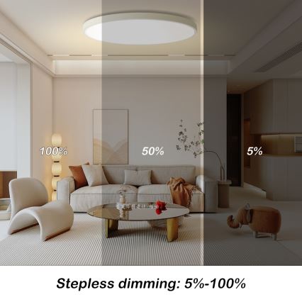 Brilagi - LED ściemnialna oprawa sufitowa POOL SMART LED/128W/230V 3000–6000K Ø 100 cm Wi‑Fi Tuya biała + pilot zdalnego sterowania