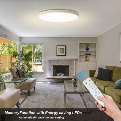 Brilagi - LED ściemnialna oprawa sufitowa POOL SMART LED/128W/230V 3000–6000K Ø 100 cm Wi‑Fi Tuya biała + pilot zdalnego sterowania