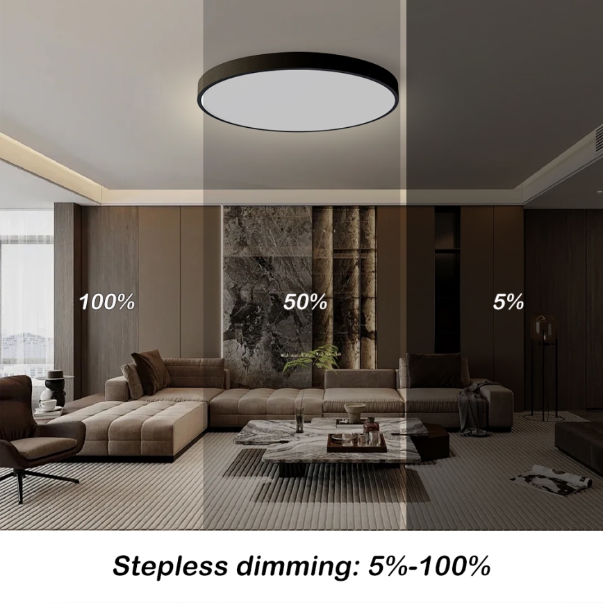 Brilagi - LED ściemnialna lampa sufitowa POOL SMART LED/128W/230V 3000-6000K śr. 100 cm Wi-Fi Tuya czarna + pilot zdalnego sterowania
