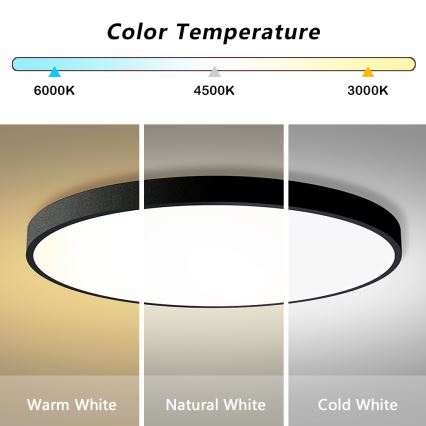 Brilagi - LED ściemnialna lampa sufitowa POOL SMART LED/128W/230V 3000-6000K śr. 100 cm Wi-Fi Tuya czarna + pilot zdalnego sterowania