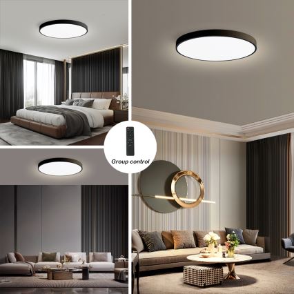 Brilagi - LED ściemnialna lampa sufitowa POOL SMART LED/128W/230V 3000-6000K śr. 100 cm Wi-Fi Tuya czarna + pilot zdalnego sterowania