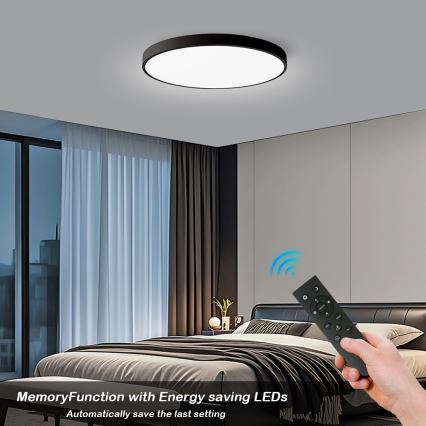 Brilagi - LED ściemnialna lampa sufitowa POOL SMART LED/128W/230V 3000-6000K śr. 100 cm Wi-Fi Tuya czarna + pilot zdalnego sterowania