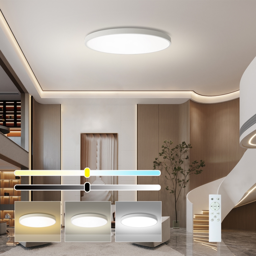 Brilagi - Ściemnialna oprawa sufitowa LED POOL SMART LED/180W/230V 3000–6000 K średnica 120 cm Wi-Fi Tuya biała + pilot zdalnego sterowania