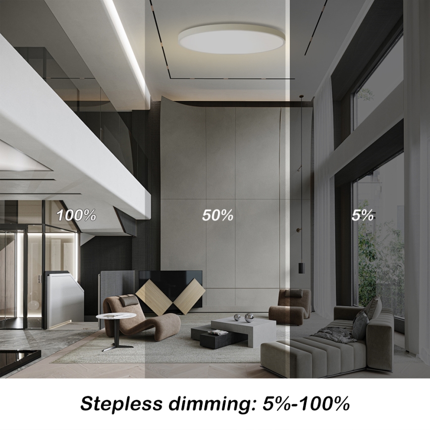 Brilagi - Ściemnialna oprawa sufitowa LED POOL SMART LED/180W/230V 3000–6000 K średnica 120 cm Wi-Fi Tuya biała + pilot zdalnego sterowania