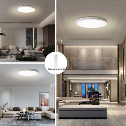 Brilagi - Ściemnialna oprawa sufitowa LED POOL SMART LED/180W/230V 3000–6000 K średnica 120 cm Wi-Fi Tuya biała + pilot zdalnego sterowania