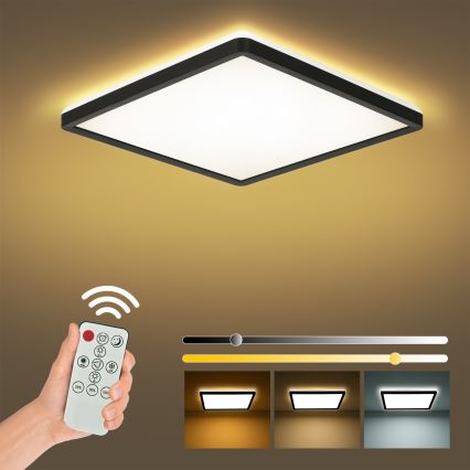 Brilagi - LED Plafon ściemnialny ULTRA SLIM LED/18W/230V 2700-6500K 30x30 cm czarny + zdalne sterowanie