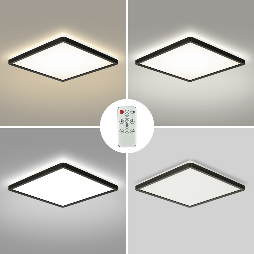 Brilagi - LED Plafon ściemnialny ULTRA SLIM LED/18W/230V 2700-6500K 30x30 cm czarny + zdalne sterowanie