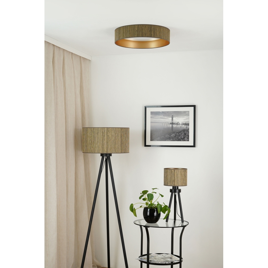 Brilagi - LED Plafon ściemnialny VEGAS SHINE LED/24W/230V 3000/4000/6500K słoma brązowy/złoty + zdalne sterowanie