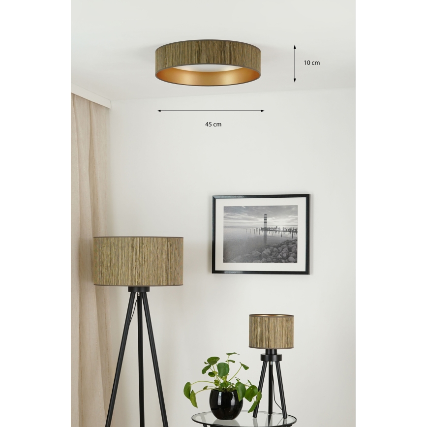 Brilagi - LED Plafon ściemnialny VEGAS SHINE LED/24W/230V 3000/4000/6500K słoma brązowy/złoty + zdalne sterowanie
