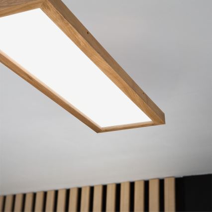 Brilagi - LED Ściemnialny plafon łazienkowy WOODY FRAME LED/50W/230V dąb 120x30 cm 3000-6000K IP44 + zdalne sterowanie