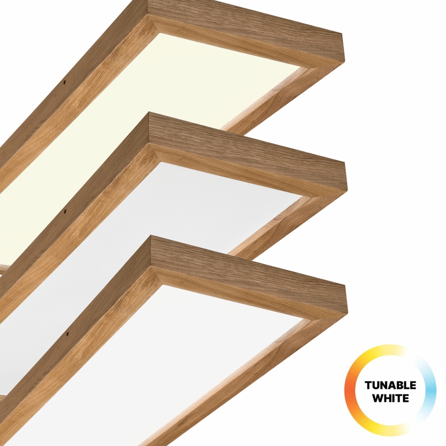 Brilagi - LED Ściemnialny plafon łazienkowy WOODY FRAME LED/50W/230V dąb 120x30 cm 3000-6000K IP44 + zdalne sterowanie