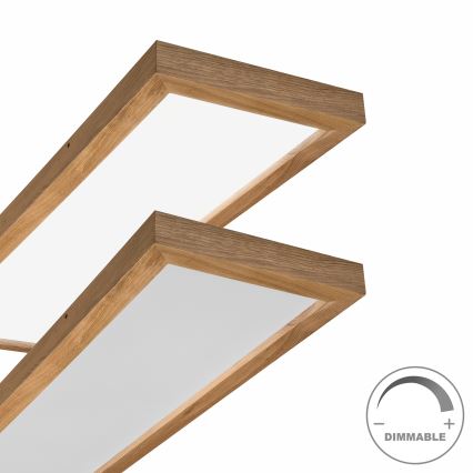 Brilagi - LED Ściemnialny plafon łazienkowy WOODY FRAME LED/50W/230V dąb 120x30 cm 3000-6000K IP44 + zdalne sterowanie
