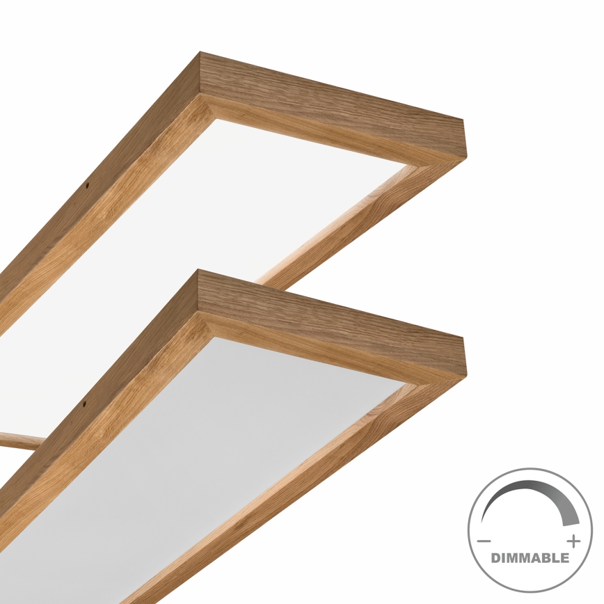 Brilagi - LED Ściemnialny plafon łazienkowy WOODY FRAME LED/50W/230V dąb 120x30 cm 3000-6000K IP44 + zdalne sterowanie