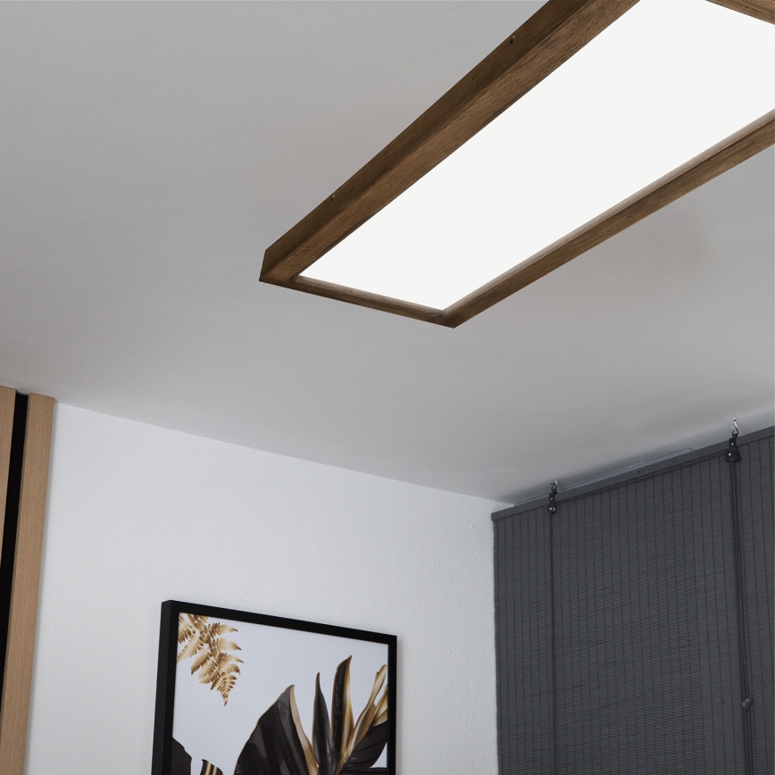 Brilagi - LED Ściemnialny plafon łazienkowy WOODY FRAME LED/50W/230V dąb 120x30 cm 3000-6000K IP44 + zdalne sterowanie