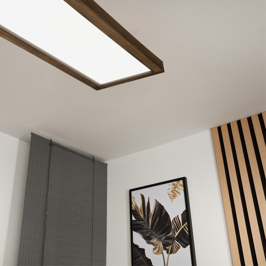 Brilagi - LED Ściemnialny plafon łazienkowy WOODY FRAME LED/50W/230V dąb 120x30 cm 3000-6000K IP44 + zdalne sterowanie