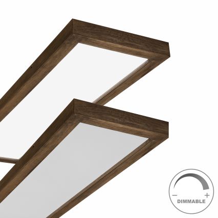 Brilagi - LED Ściemnialny plafon łazienkowy WOODY FRAME LED/50W/230V dąb 120x30 cm 3000-6000K IP44 + zdalne sterowanie