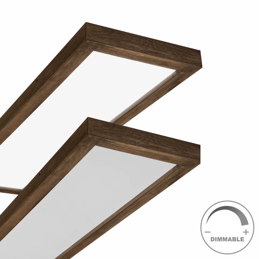 Brilagi - LED Ściemnialny plafon łazienkowy WOODY FRAME LED/50W/230V dąb 120x30 cm 3000-6000K IP44 + zdalne sterowanie