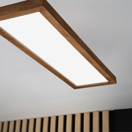 Brilagi - LED Ściemnialny plafon łazienkowy WOODY FRAME LED/50W/230V dąb wiśnia 120x30 cm 3000-6000K IP44 + zdalne sterowanie