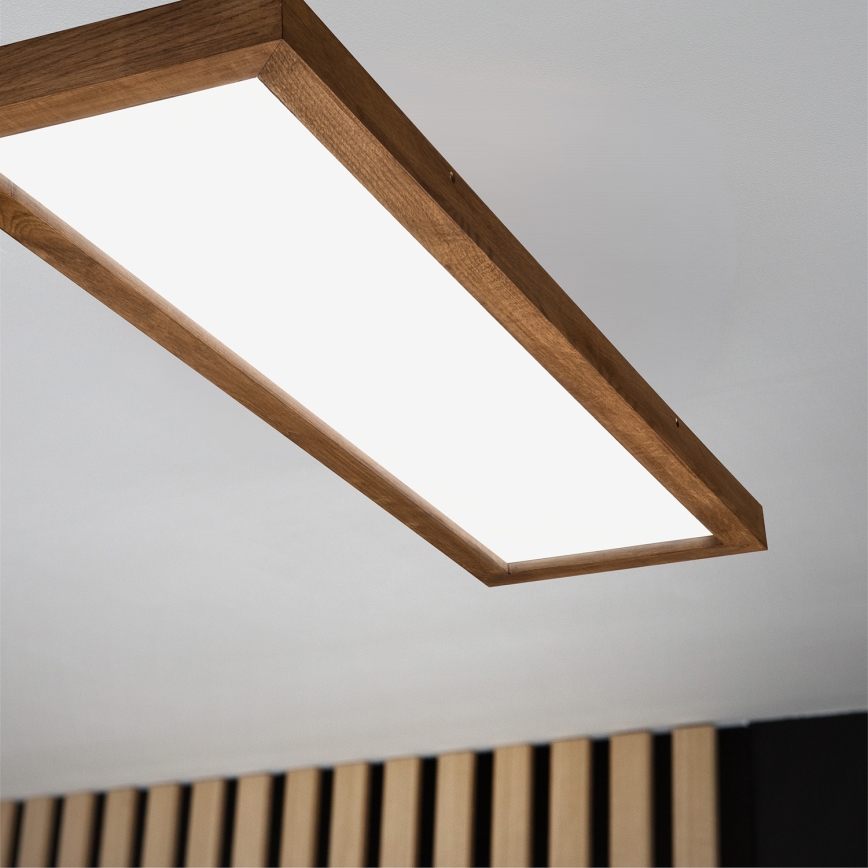 Brilagi - LED Ściemnialny plafon łazienkowy WOODY FRAME LED/50W/230V dąb wiśnia 120x30 cm 3000-6000K IP44 + zdalne sterowanie