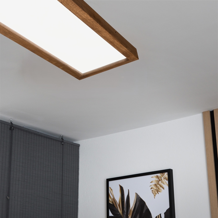 Brilagi - LED Ściemnialny plafon łazienkowy WOODY FRAME LED/50W/230V dąb wiśnia 120x30 cm 3000-6000K IP44 + zdalne sterowanie