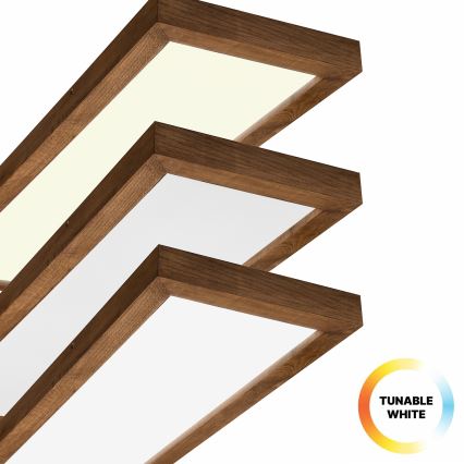 Brilagi - LED Ściemnialny plafon łazienkowy WOODY FRAME LED/50W/230V dąb wiśnia 120x30 cm 3000-6000K IP44 + zdalne sterowanie