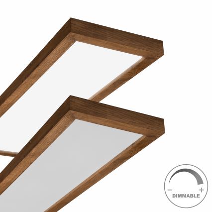 Brilagi - LED Ściemnialny plafon łazienkowy WOODY FRAME LED/50W/230V dąb wiśnia 120x30 cm 3000-6000K IP44 + zdalne sterowanie