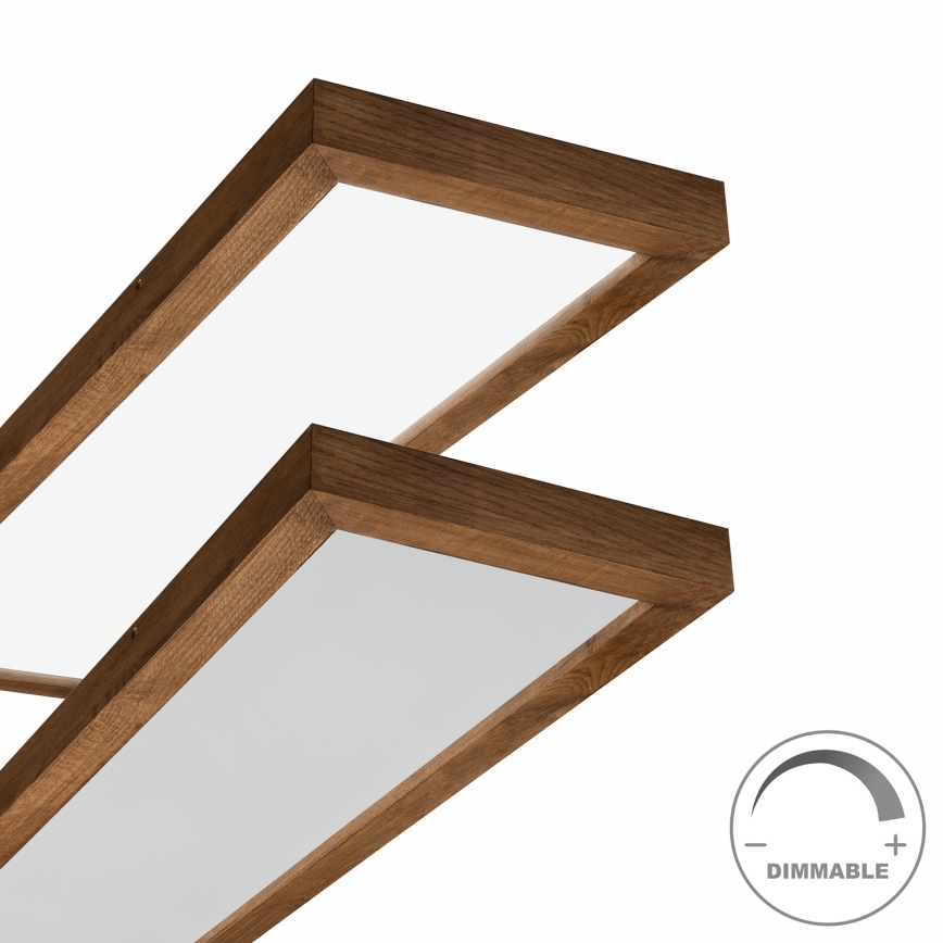 Brilagi - LED Ściemnialny plafon łazienkowy WOODY FRAME LED/50W/230V dąb wiśnia 120x30 cm 3000-6000K IP44 + zdalne sterowanie