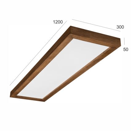 Brilagi - LED Ściemnialny plafon łazienkowy WOODY FRAME LED/50W/230V dąb wiśnia 120x30 cm 3000-6000K IP44 + zdalne sterowanie