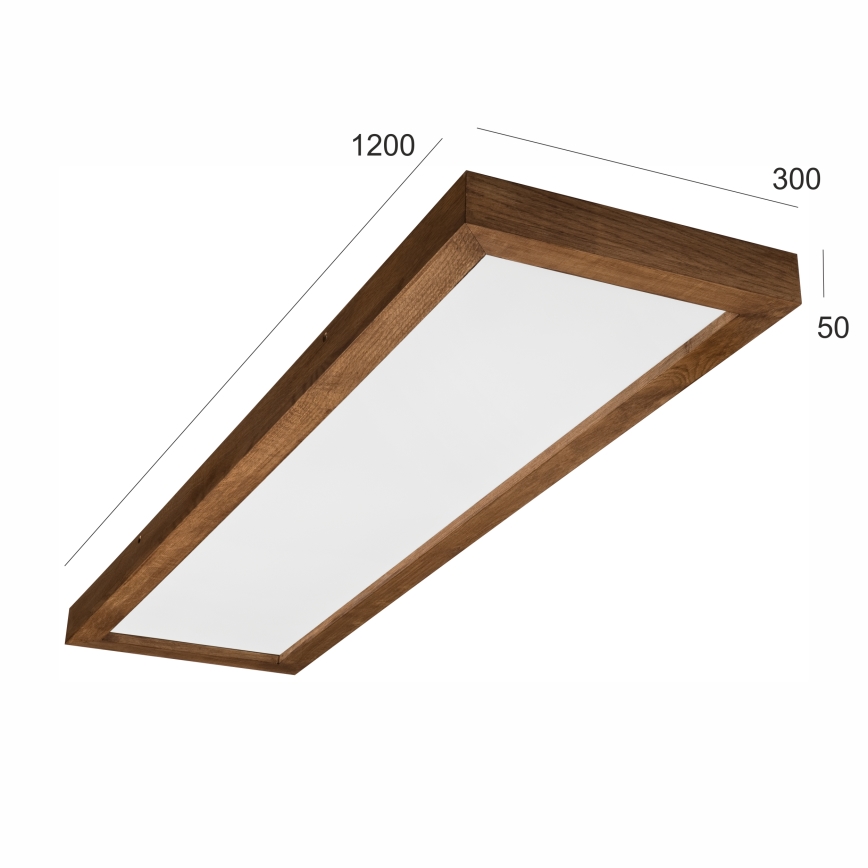 Brilagi - LED Ściemnialny plafon łazienkowy WOODY FRAME LED/50W/230V dąb wiśnia 120x30 cm 3000-6000K IP44 + zdalne sterowanie