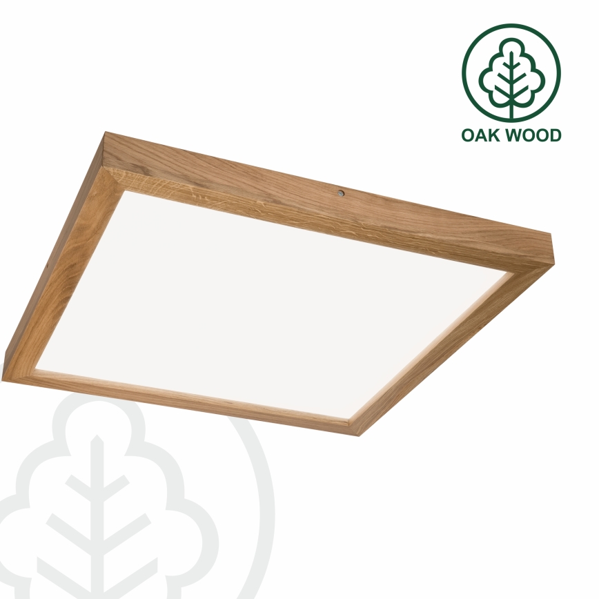 Brilagi - LED Ściemnialny plafon łazienkowy WOODY FRAME LED/50W/230V dąb 60x60 cm 3000-6000K IP44 + zdalne sterowanie