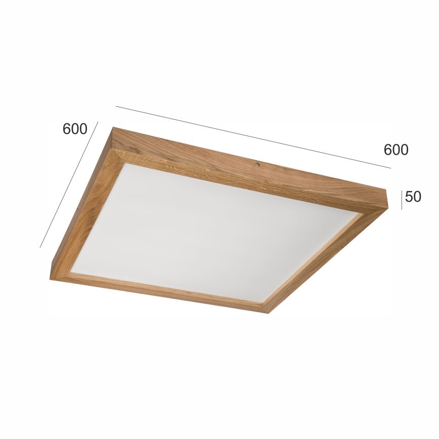 Brilagi - LED Ściemnialny plafon łazienkowy WOODY FRAME LED/50W/230V dąb 60x60 cm 3000-6000K IP44 + zdalne sterowanie