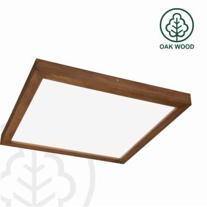 Brilagi - LED Ściemnialny plafon łazienkowy WOODY FRAME LED/50W/230V dąb wiśnia 60x60 cm 3000-6000K IP44 + zdalne sterowanie