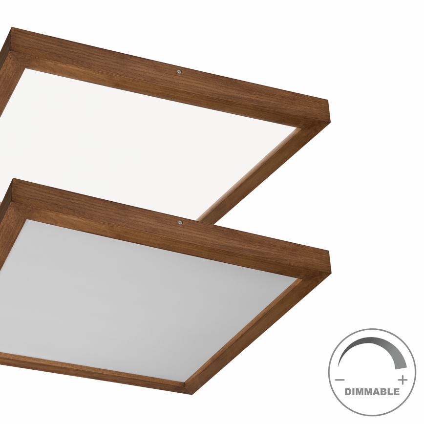 Brilagi - LED Ściemnialny plafon łazienkowy WOODY FRAME LED/50W/230V dąb wiśnia 60x60 cm 3000-6000K IP44 + zdalne sterowanie