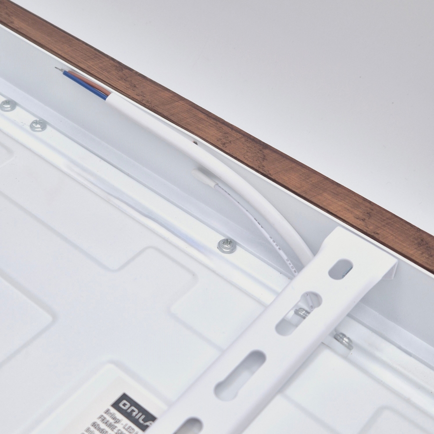 Brilagi - LED Ściemnialny plafon łazienkowy WOODY FRAME LED/50W/230V dąb wiśnia 60x60 cm 3000-6000K IP44 + zdalne sterowanie