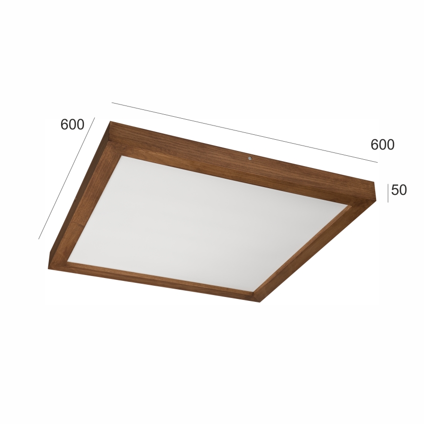 Brilagi - LED Ściemnialny plafon łazienkowy WOODY FRAME LED/50W/230V dąb wiśnia 60x60 cm 3000-6000K IP44 + zdalne sterowanie