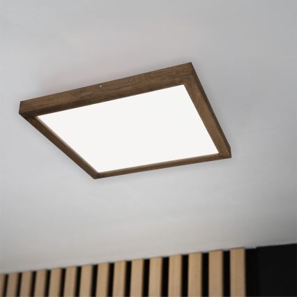 Brilagi - LED Ściemnialny plafon łazienkowy WOODY FRAME LED/50W/230V dąb 60x60 cm 3000-6000K IP44 + zdalne sterowanie